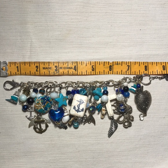 Ocean Blue Chunky Charm Bracelet - Picture 7 of 8